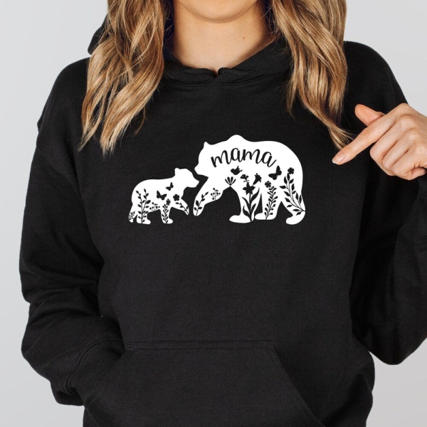Mama Bear Hoodie | Mama Bear Shirt | Mom Hoodie | Gift for Mom | Gift for Her | New Mom Gifts | Pink White Maroon Gray