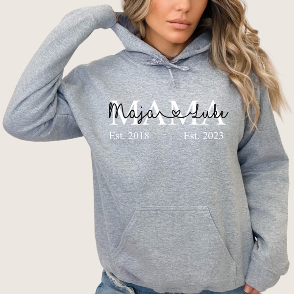 Personalized MAMA Hoodie | MOM sweater with children's names & year of birth | Birth gift, expectant mothers, Christmas gift, Mother's Day